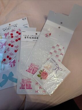 Hobby Lobby Pink, Red & Blue Kids Cold Transfer Sticker Set
